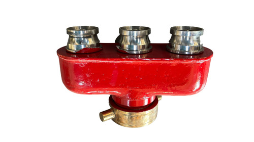 Gun Metal SS 63mm 3 Way Water Inlet Connection and Breeching Inlet