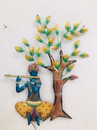 Iron Painted Krishna Wall Hanging