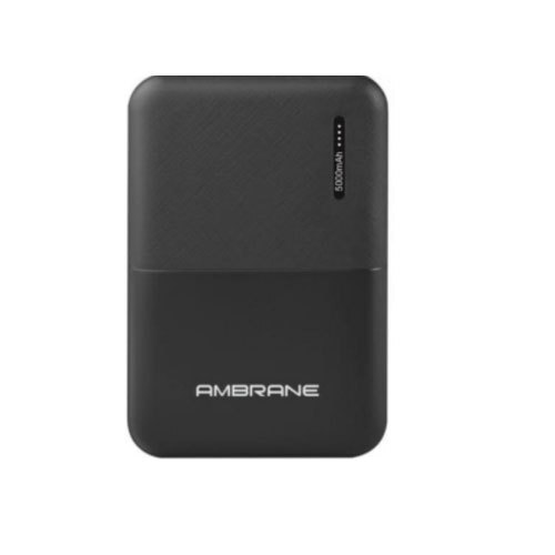 Powerbank - Plastic, 9.81 x 6.42 x 1.38 inches, Black | 5000 mAh Battery, Dual USB Ports, High Capacity 5001-10000 mAh