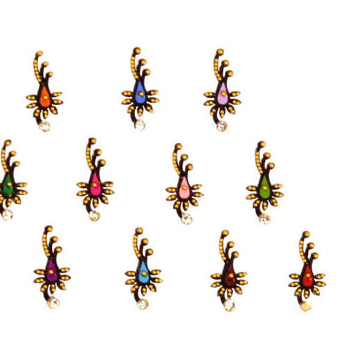 Fancy Bindi - Soft Water-Resistant, Single-Sided Multicolor Bindis | Lightweight, Skin-Friendly, Reusable and Disposable
