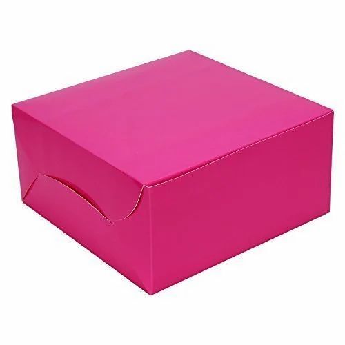 Pink Color Square Shape Cake Corrugated Box