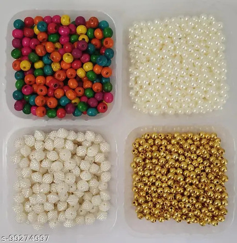 Multi-color Plastic Beads For Art, Craft And Jewellery Making