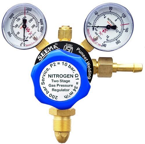 Brass Body Nitrogen Regulator Double Gauge