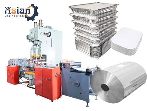 Aluminum Three Phase Fully Automatic Silver Foil Container Making Machine Production Capacity: 200 Piece Per Min