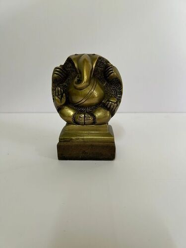 Indian Brass Hand Carved Ganesh Statue