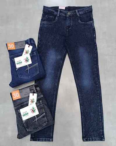 Light Blue Ladies Faded Denim Jeans Feature Anti-Shrink