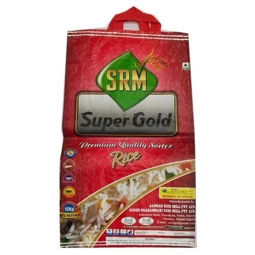 Loop Handle Printed Bopp Bag - 15x21 Inch, Multi-color, 10 Kg Capacity | Duffle Bag Style, Screen Printed Design, Ideal For Agriculture Use