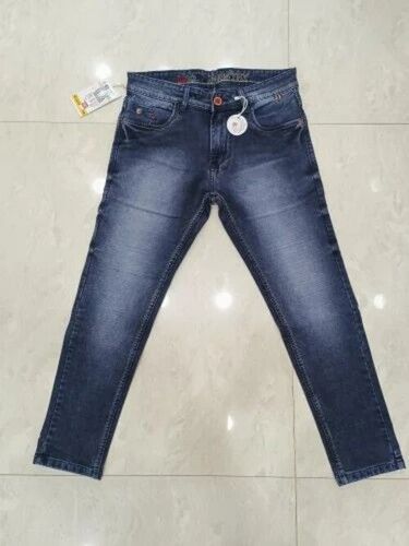 Mens Casual Wear Faded Blue Denim Jeans