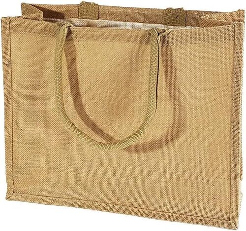 Brown Jute Bag - Jute Material, Standard Size, Brown Color | Biodegradable, Washable, Light Weight, Attractive Design with Rope Handle