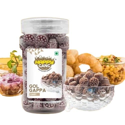 Gol Gappa Happy Gang Candy - Hard Candy, Round Shape, 120 Gm Net Weight | Flavor: Golgappa, Pack Size: 72 Pcs, Shelf Life: 9 Months