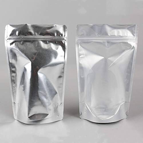 Zipper Pouch - Plastic Material, 500g Capacity, 7x12 inches Dimension, White Color | Computerized Design, Plain Pattern, Good Grade Quality