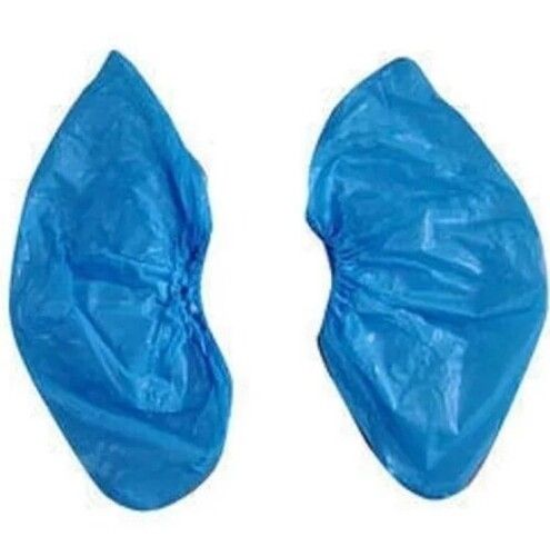 Blue Color Plain Pattern Plastic Shoe Cover 