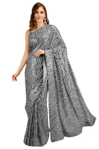 Fancy Party Wear Georgette Sequence Saree - Color: Comes In Various Colors