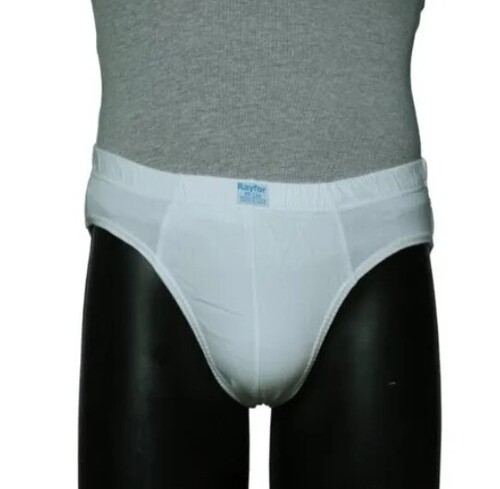 French Mens White Brief - 100% Cotton, Size 95 cm, Plain Pattern | Color: White, Gender: Men, Comfortable Everyday Wear
