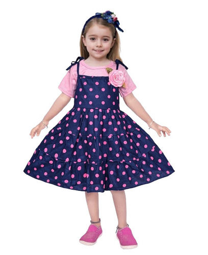 Shoulder Straps Sleeveless Ball Print Girls Summer Dresses