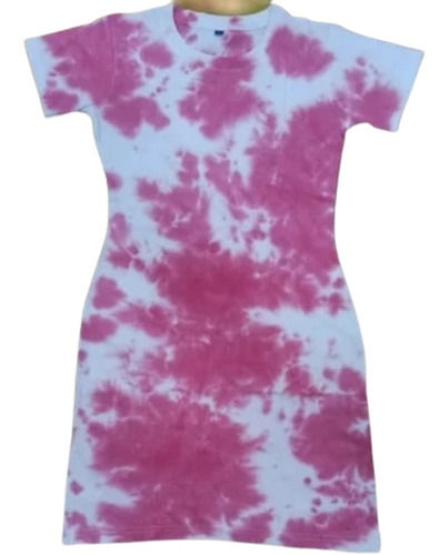 Multi Color Round Neck Tie Dye Long Polo Ladies T Shirts