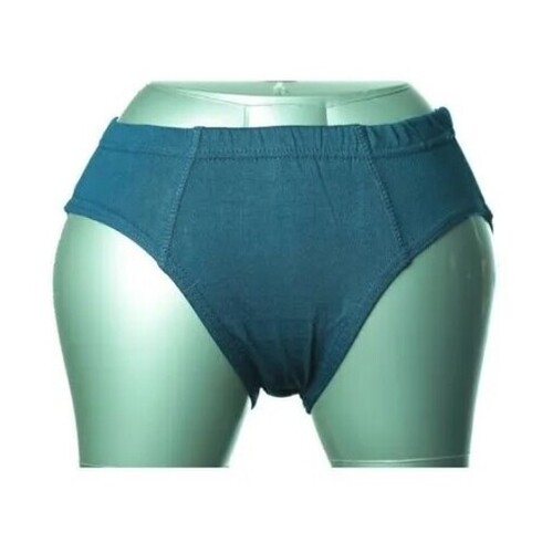 Women Blue Plain Panties - Cotton, 95 cm, Green Color | Suitable for All Sizes, Plain Pattern, Handwash Care