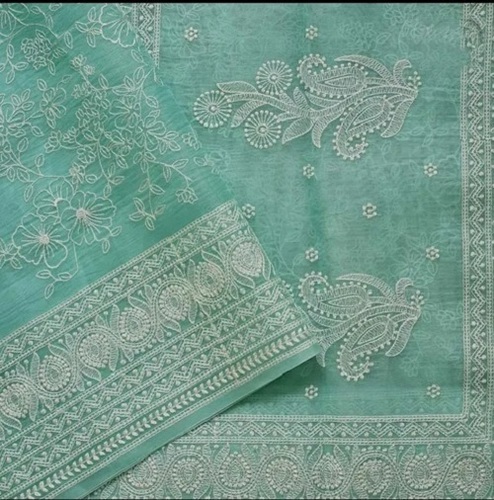Women Organza Chikankari Saree - Color: Comes In Various Colors