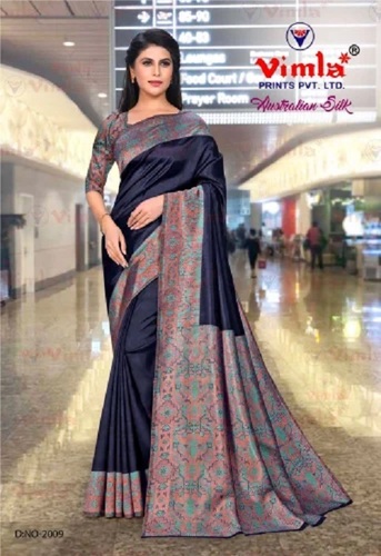 Womens Multicolored Uniform Saree With Blouse Piece - Printed Design Available in Various Colors | Wrinkle Free No Color Fade Suitable for All Seasons