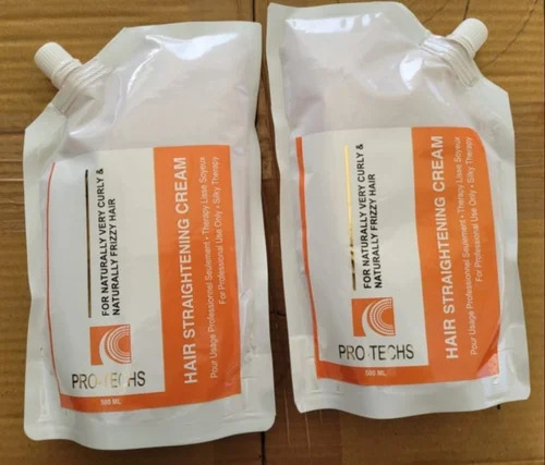 Hair Smoothing Cream - 500ml Packet | White Color, Reduces Hair Fall, Straightens Naturally Curly & Frizzy Hair