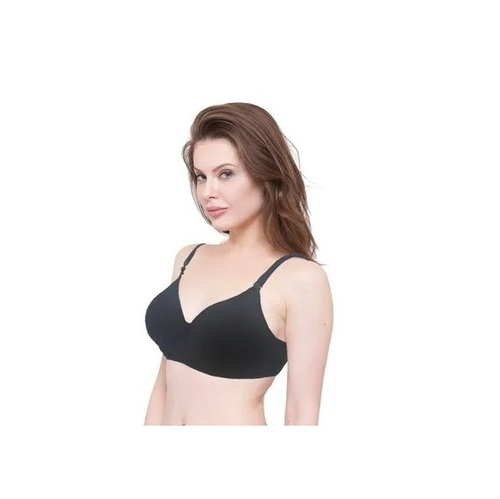 Black Cotton Bra - Standard Size Wired and Padded Design | Lightweight Breathable Skin-Friendly Comfort Full Coverage Fade and Wrinkle Resistance