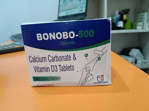 Calcium Carbonate & Vitamin D3 Tablets - Blister Pack of 10x15 Tablets | Premium Quality for Low Blood Calcium and Bone Health Support, Suitable for Adults and Women, Optimum Purity and 98% Refractive Rate