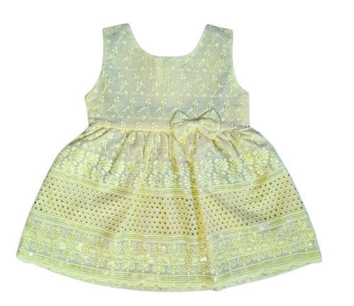 Chikan Embroidered Baby Frock