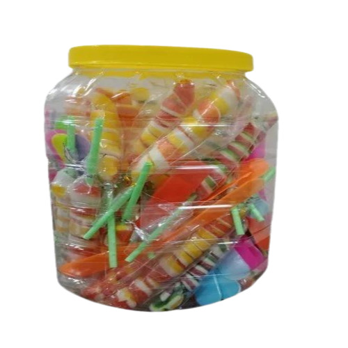Fan Toy Candy Lollipop - 30 Pieces, Orange Flavor, Round Shape, Multi Color in Plastic Jar | Shelf Life: 6 Months, Eggless, Solid Form