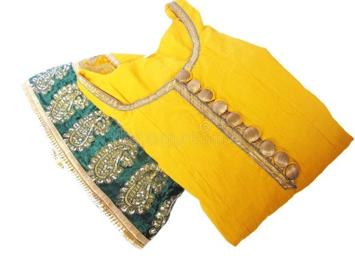 Girls Salwar Kameez - Cotton Silk, Size M, Yellow | Full Sleeves, Regular Fit, Breathable, Anti-Wrinkle, Quick Dry, Machine Washable