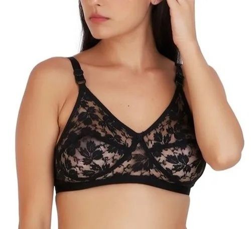 Daily Wear Skin-Friendly Regular Fit Plain Lace Net Non-Padded Ladies Bra