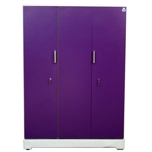 Stainless Steel Almirah - Standard Size, Rectangular Shape, Multi-Purple Color | 2 Doors, Outward Open Style, Corrosion and Rust Resistant, Polished Finish, Indoor Use