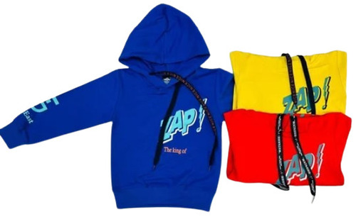 Multi Color Kids Hooded T Shirt - Cotton Lycra, Unisex, 0-6 Months, Printed Letter Design, Casual Wear, Full Sleeves, Handwash Care