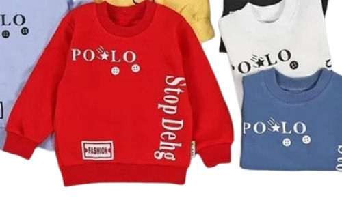 Multi Color Round Neck Full Sleeves Kids T Shirts