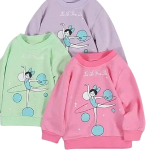 Multi Color Round Neck Full Sleeves Printed Pattern Kids T Shirts