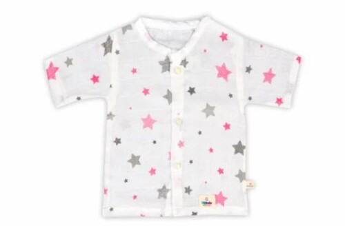 Baby Muslin Jhabla Dress - Cotton Sizes S M L White Color - O-Neck No Fade Washable Printed Pattern