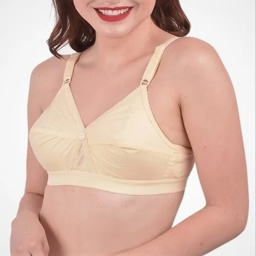Non Padded Bra - Cotton Size 32B Beige | Lightweight Breathable Soft Washable Regular Fit 3/4th Coverage Skin-Friendly Fades Wrinkles Shrinks Resistant