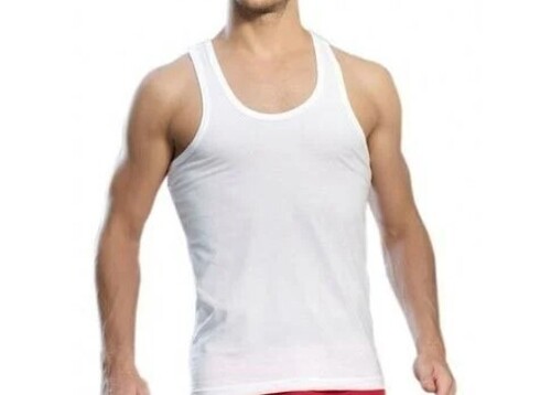 Pure Cotton Plain Mens Vest