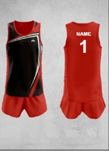 Red And Black Color Athletic Running T-Shirt Set - Cotton Blend Sleeveless Various Colors | Totally Hygienic Excellent Finish No Color Fade