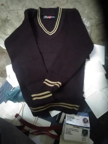 School Woolen Sweater - Long Sleeves, Various Sizes and Colors | Shrink and Fade Resistance, Eye-Catching Look