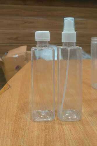Square Bottle - Plastic Material, Round Shape, Transparent Color | Narrow Flip Top Lid, Durable Design, Perfect Finishing, Easy Open End