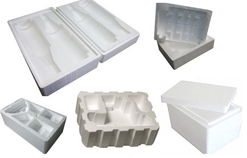 Light Weighted Rectangle Shaped Plain White EPS Thermocole Ice Box