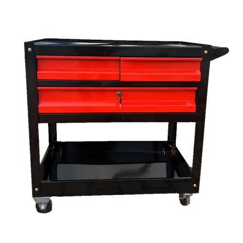 Tool Box Trolley - Mild Steel 700x450x750mm | 200kg Capacity, Reliable Cam Lock, Four Nylon Wheels with Paddle Brakes