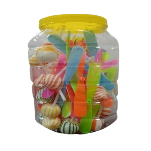 Toy Candy Lollipop - 30 Pieces Strawberry Flavor, Round Shape, Multicolor in Plastic Jar | Shelf Life: 1 Year