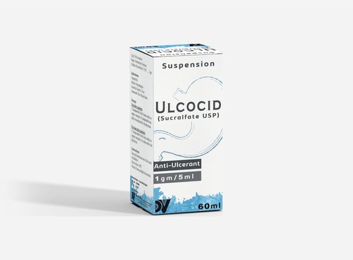 Ulcocid Sucralfate USP Suspension - Liquid Dosage Form | Prescription-Required Anti-Bacterial Medicine for Clinic and Hospital Use Suitable for Adults
