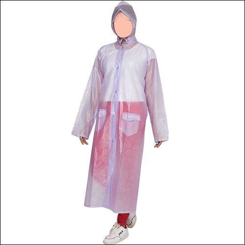 Comfortable To Wear Ladies Long Raincoat