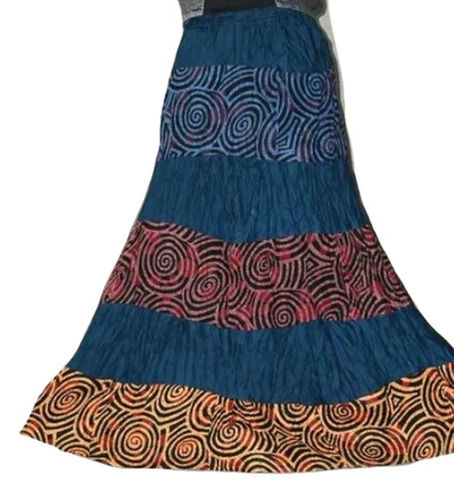 Multi Color Prnted Pattern Ladies Tyaar Cotton Skirt