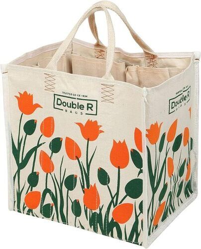 Printed Designer White Cotton Canvas Bags