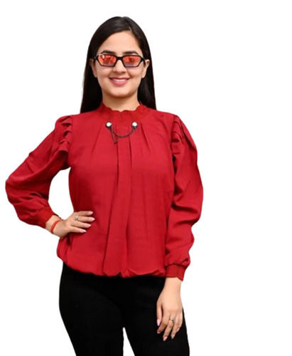 Red Ladies Designer Tops