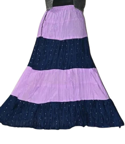 Multi Color Plain Pattern Ladies Tyaar Cotton Skirt