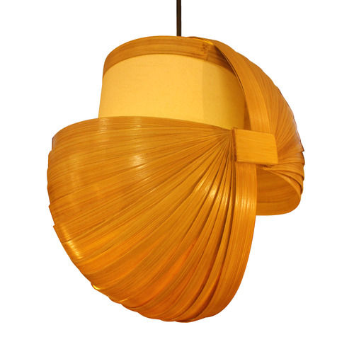 Round Shape Bamboo Natural Shell N Paper Lampshade